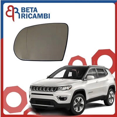 Vetro Specchietto Jeep Compass 2017 Piastra Specchio Sinistro Sx Termico - Immagine 1 di 4