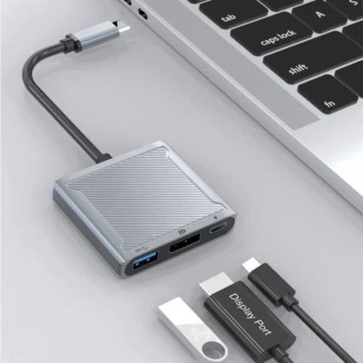 3IN1 8K USB C型转Displayport DP USB3.0 PD100W坞站适配器电缆 — 第 1/4 张图片