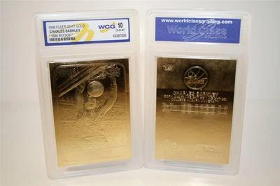 CHARLES BARKLEY 1986 Fleer ROOKIE 23KT Gold Card Graded GEM MINT 10 * BOGO * - Image 1 of 2