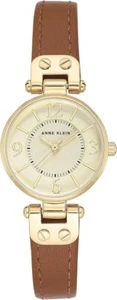 Anne Klein Women's Leather Strap Watch Brown - Picture 1 of 5