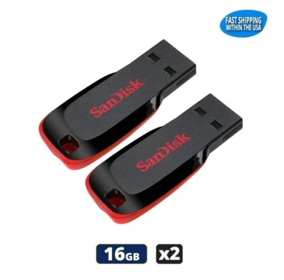 SanDisk Cruzer Blade 16GB USB 2.0 Flash Drive Thumb Drive Pen Drive (2 Pack) - Image 1 of 4