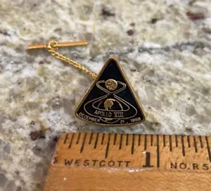 Vintage NASA Apollo 8 Launch Team Member Lapel Pin or Tie Tack - Picture 1 of 5