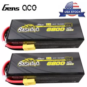2X Gens Ace G-Tech 6800mAh 22.2V 120C 6S Lipo Battery EC5 For Arrma 1/10 RC Car - Picture 1 of 6