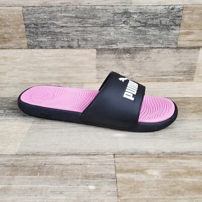 PUMA Womens Sandals Sz 10 Black Pink Slip On Flip Flop Sandal  - Image 1 of 4