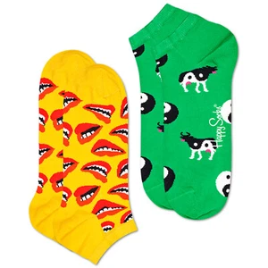 Happy Socks Women's 2 Pack Low Socks - Lips & Yin Yang Cow (UK 4-7 | EU 36-40) - Picture 1 of 1