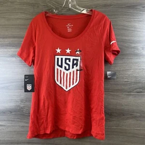 The Nike Tee Athletic Cut Womens US Crest Sz Large Red White Blue 850702-857 New - Picture 1 of 6
