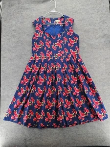Lindy Bop Dress Womens US 4XL Sleeveless Blue Floral - Picture 1 of 5