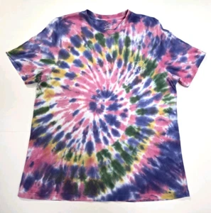 Ivory Ella Womens Tie Dye Tee T-shirt Short Sleeve Size Medium Purple Pink White - Picture 1 of 7