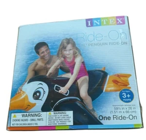 NIB Intex Lil' Penguin Ride On 59.5" x 26" Inflatable Pool Float Toy - Picture 1 of 3