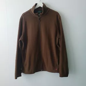 woolrich men’s full-zip fleece jacket brown jacket size L - Picture 1 of 8
