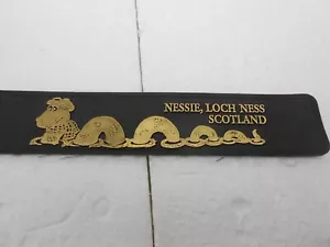 Stitched Leather Bookmark ~Nessie, Loch Ness, Scotland ~ Black - Imagen 1 de 4