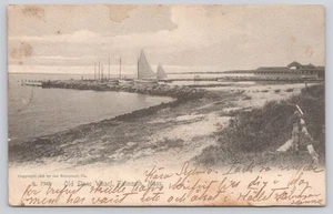 Old Stone Wharf Falmouth Massachusetts MA Segelboote Rotograph 1905 Postkarte - Bild 1 von 2