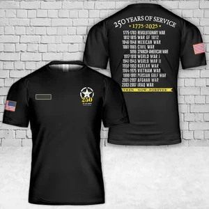 Custom Name US Army 250th Anniversary World Tour T-Shirt 3D - Picture 1 of 2