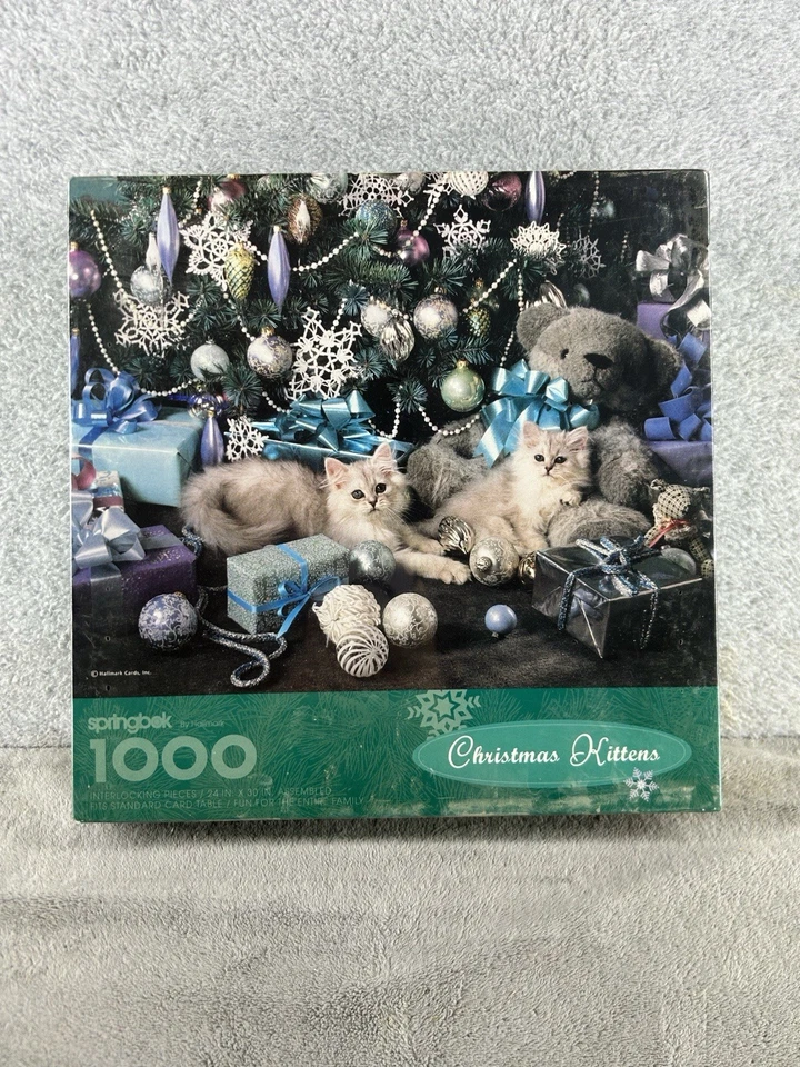 Springbok CHRISTMAS KITTENS Jigsaw Puzzle 1000 Pieces 24x30” Hallmark SEALED - Image 1 of 4