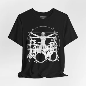 Vitruvian Man Rock Drummer T-Shirt, Musiker Tee, Trommeln Geschenk, Musik Band - Bild 1 von 7