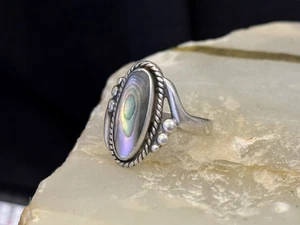 Vintage Bell Trading Co. Sterling Silver Abalone Ring – Size 7.5 – 4.4g - Picture 1 of 6