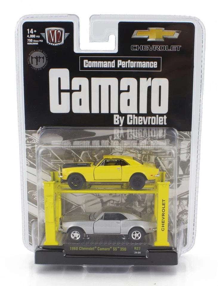 1/64 M2-MACHINES - CHEVROLET - 2x CAMARO SS 350 COUPE 1968 - GARAGE SET 33000-27 - Immagine 1 di 1