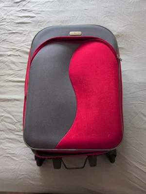 FIORE Suitcase L 72cm Hybrid 2 Wheels Lock Expandable Space Lightweight Red Grey - Image 1 of 4