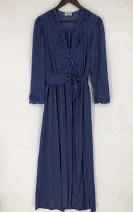 De Colección Lily of France Rosa Puleo Mujer Azul Encaje Ribete Camisón Bata Mediana - Imagen 1 de 15