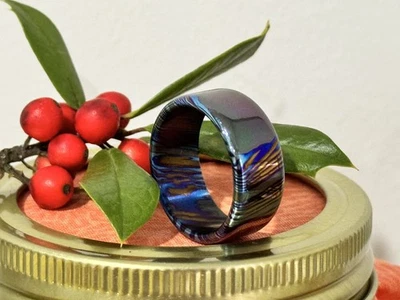 Anillo 10mm ZrTi anillo timasco, anillo mokuti (acabado pulido) circonio titanio Foto 1 de 4