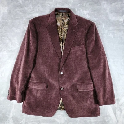 Lauren Ralph Lauren Corduroy Blazer Sport Coat 44R Burgundy Paisley Office Event - Image 1 of 4