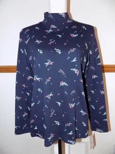 Croft & Barrow Women's Mock Turtleneck Navy with Cardinals XXL *NEW* - Picture 1 of 5