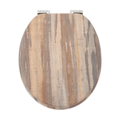 BURAKH 18" Universal Holz WC-Sitz Easy Fit WC Badezimmer Sitz mit starker Befestigung