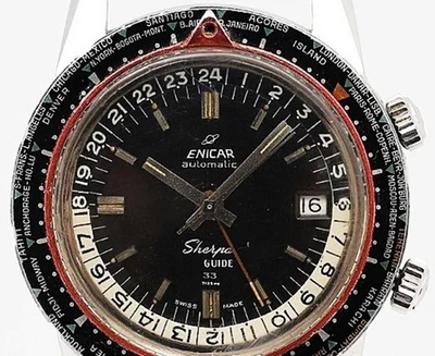 Enicar Sherpa AT 314962 Automatic Date Black Dial 43mm Top Only Vintage Watch - Image 1 of 4