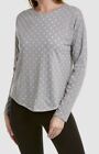 $86 Terez Women's Gray Collegiate Gray Burnout Star Long-Sleeve T-Shirt Size Xs