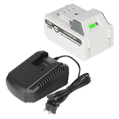 24V 6.0Ah Battery & Charger Kit for Sun Joe/Snow Joe iON+ Tools - Fast Charge