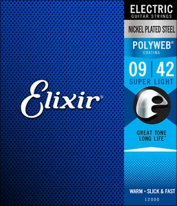 Cuerdas de guitarra eléctrica Elixir Polyweb recubiertas de níquel súper ligero 09-42 12000 - Imagen 1 de 3