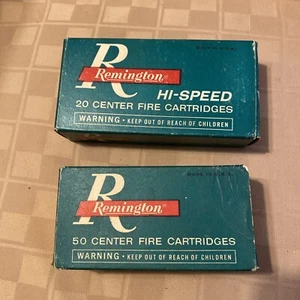 Remington Hi Speed  20 Centerfire Cartridges Empty Box, vintage Lot Of Two - Picture 1 of 10