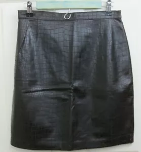Sibylle Lyn Womens Size 8 (29x19) Brown Faux? Leather Skirt Lined 138-21039 - Picture 1 of 5