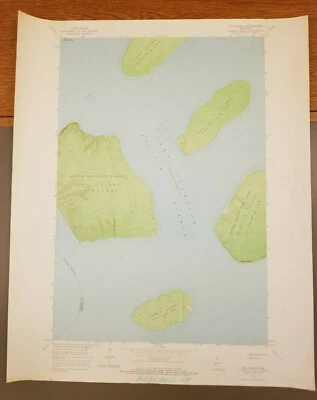 Оригинальная винтажная топографическая карта Oak Island, Wisconsin 1963 USGS 27 дюймов x 22 дюйма - Изображение 1 из 4