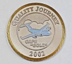 PREMIO PRODUCTIVIDAD SENADO EE. UU. 2002 CALIDAD VIAJE CAPA ORO MONEDA 1,50" - Imagen 1 de 2