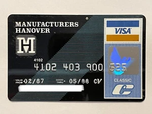 HERSTELLER HANNOVER Visa klassische Kreditkarte ~ abgelaufen 1988 ~ Sammlerstück - Bild 1 von 2