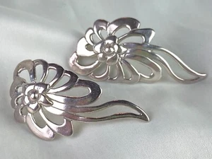 Vintage Mexican GIANLUCA ANZANI Sterling Silver Flower Earrings 8.5g - Picture 1 of 9