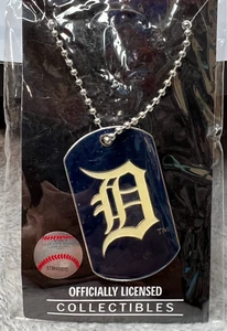 Detroit Tigers Necklace 18" Team Dog Tag Pendant MLB Official Merch - Picture 1 of 5