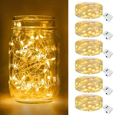 BTFARM 6 Pack Fairy Lights Battery Operated, 7 Feet 20 Led String Lights with Timer