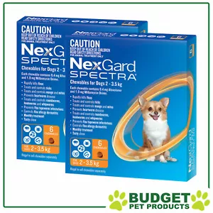 NexGard Spectra Chewables For Very Small Dogs Orange 2-3.5kg 12 Pack - Picture 1 of 1
