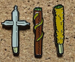 Weed Pin Stash Pin Joint Set Enamel Brooch Lapel Pot 420 Smoke Blaze NEW - Picture 1 of 1