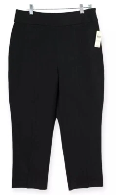 Pantalones Anthropologie Maeve NUEVOS para Mujer 14 Altos Negros Cortos Cremallera Lateral Elastizados Foto 1 de 4