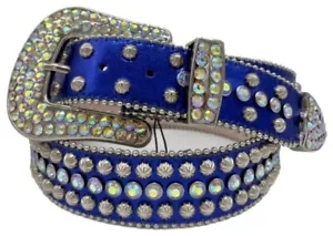Corey Filips Monty Gürtel Royalblau Ledergürtel echte Steine - Limited Edition - Bild 1 von 9