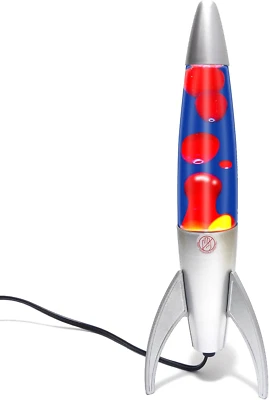 Lámpara Magma Original con Líquido Azul y Cera Roja, Lámpara de Movimiento 14.5 Pulgadas Cool Nig Foto 1 de 4