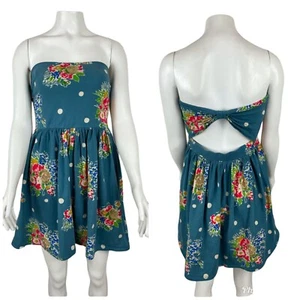 Kimchi Blue Strapless Dress Juniors Womens Large Urban Outfitters Floral - Picture 1 of 9