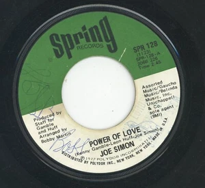 " POWER OF LOVE." joe simon. SPRING RECORDS 7in 1972. - Bild 1 von 2