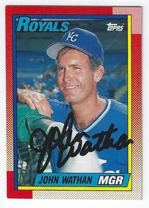 JOHN WATHAN KANSAS CITY ROYALS SIGNED TOPPS BASEBALL CARD LOS ANGELES ANGELS - Picture 1 of 1