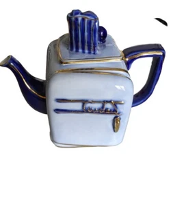 Limoges Porzellan China Teekanne Paul Cardew Kühlschrank Kunst Goldrand 6" Höhe - Bild 1 von 8