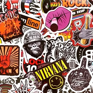 5-50pcs Rock Band Stickers, Laptop Car Phone Rock n Roll Waterproof Vinyl Decals - Picture 1 of 7