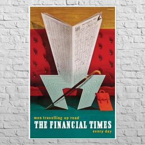 Poster Financial Times, 1954 | 20x30" Big size | Retro Business, Office decor - Picture 1 of 4